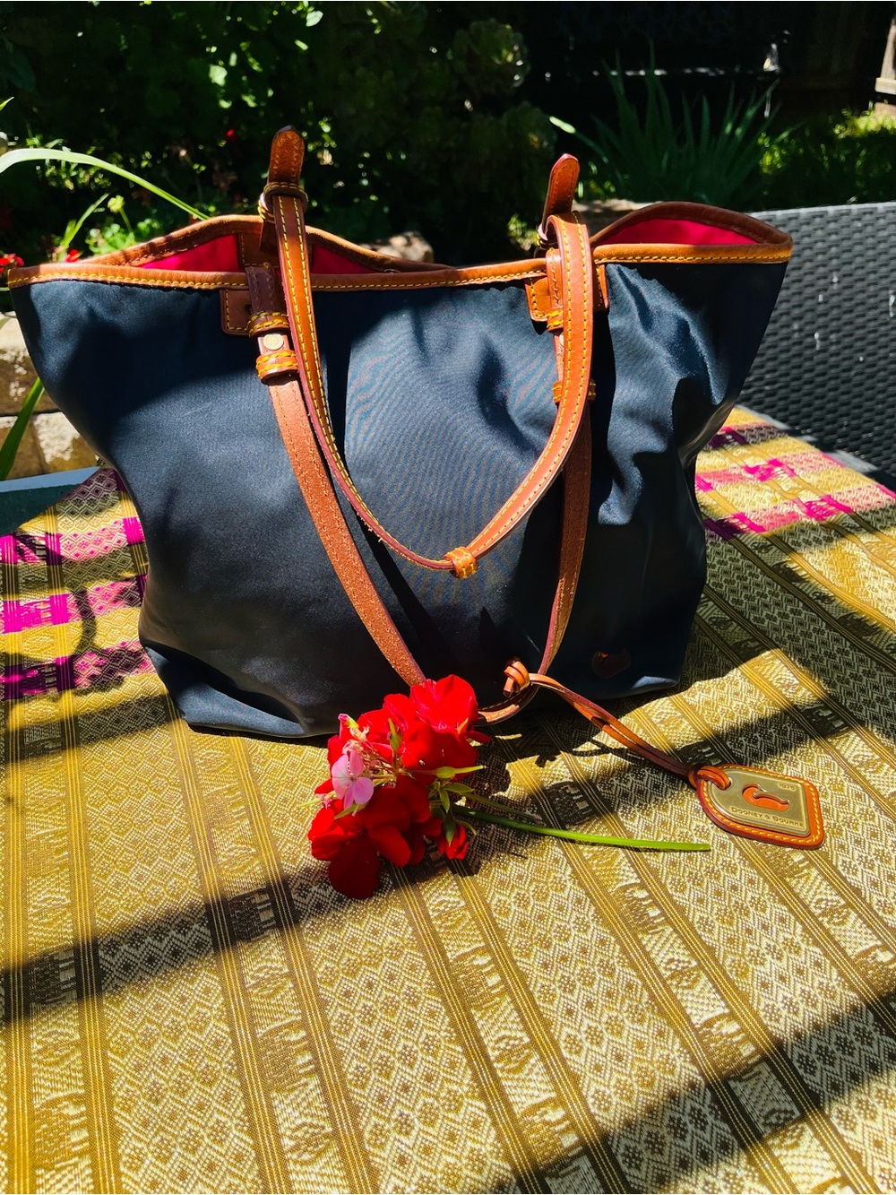 Dooney & Bourke blue nylon tote bag